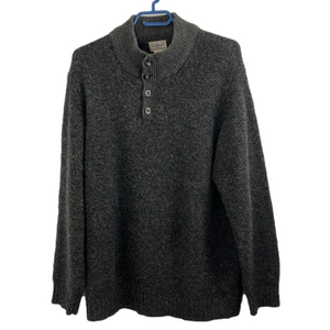 L.L Bean Grey Lambswool Mock-Neck Sweater Men's Size L Tall